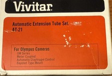 VIVITAR OLYMPUS OM AUTOMATIC EXTENSION TUBE W/ CASE AT-21 12MM 20MM 36MM JAPAN