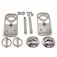 Fits Upr 05-09 Mustang Self Locating Hood Pin Kit New 4.5 Long Pin Polished