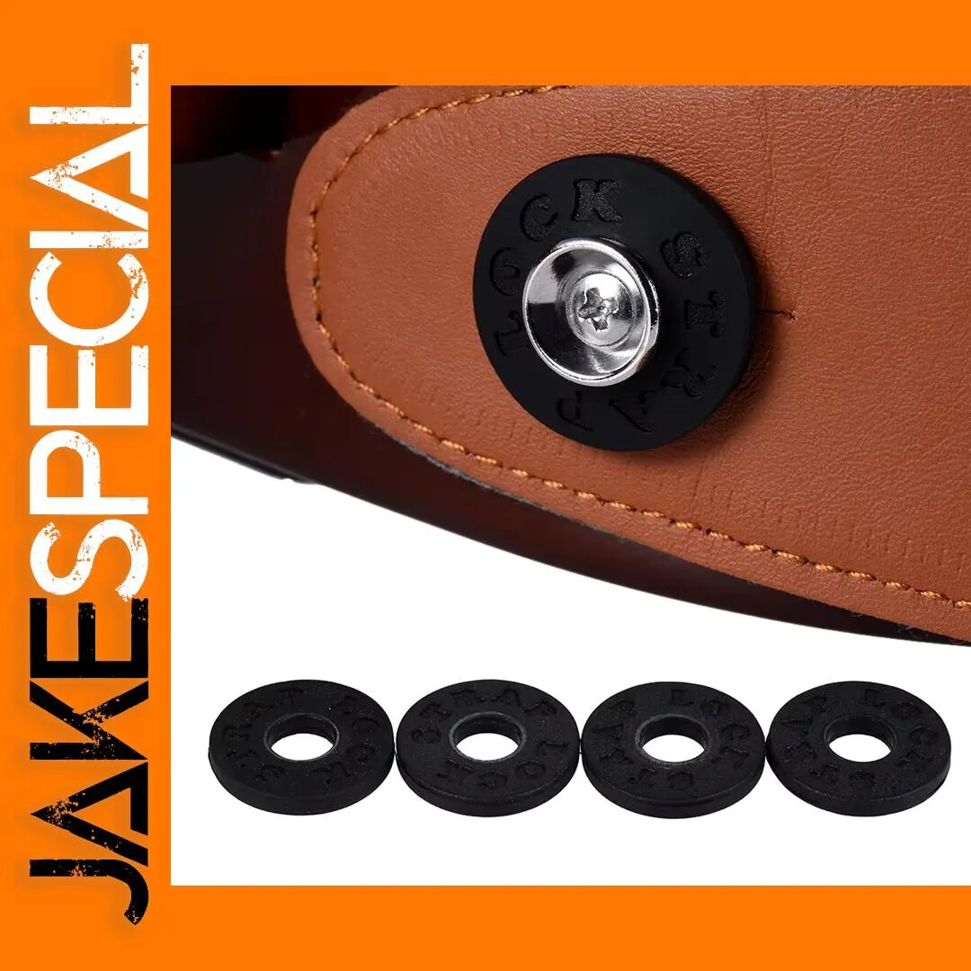 JakeSpecial 4pcs Rubber Guitar Strap Locks in Black