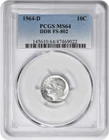 1964-D Roosevelt Dime DDR FS-802 MS64 PCGS