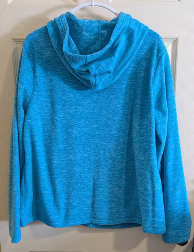 Athletic Works Womens Plus Size 2X (20) Turquoise Fleece Zip Front Jacket - Picture 2 of 3