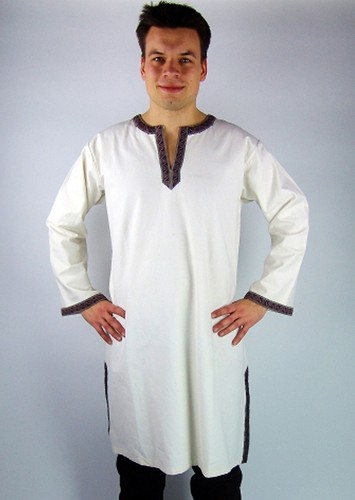 Wikinger Tunika im Leinen Look - Mittelalter Tunika mit einfachem Schnittmuster - Bild 3 von 8