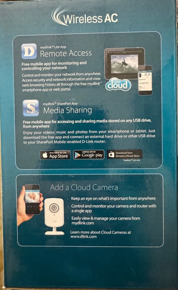 Brand NEW D-Link DIR-850L Wireless AC1200 Dual Band Gigabit Wi-Fi Cloud Router - Image 2 of 2