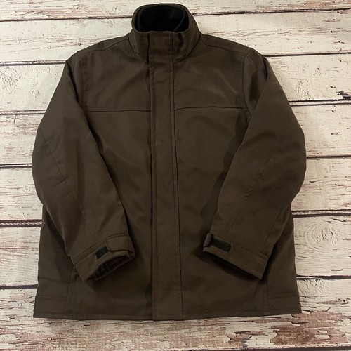 Andrew Marc New York Fleece Bib Lined Layered Jacket Size Large Brown Zip Button - Picture 2 of 12