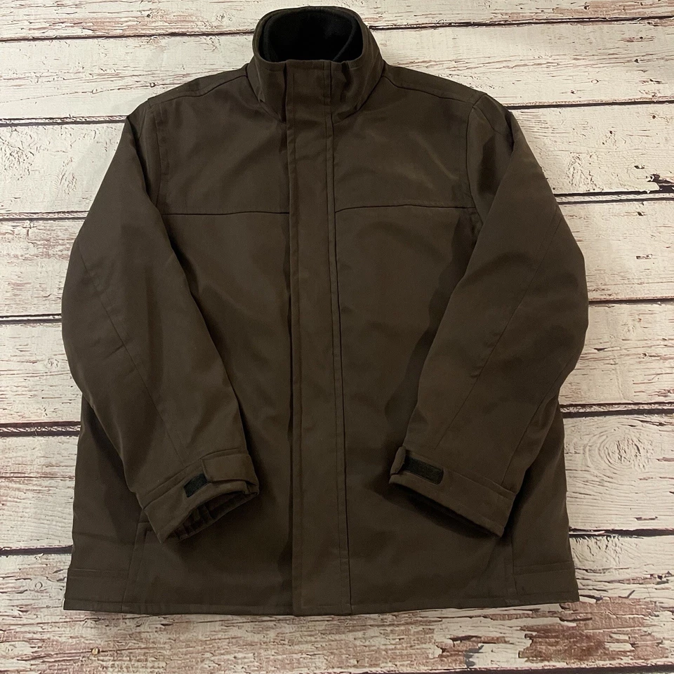 Chaqueta Andrew Marc New York Polar Babero Forrado En Capas Talla Grande Marrón Cremallera Botón Foto 2 de 4