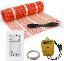 10 Sqft Electric Radiant Floor Heating System with Thermostat  Alarm Monitor