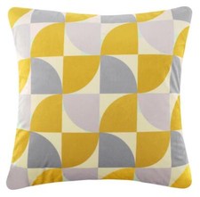  Mustard Yellow & Grey Scandinavian Geometric Cushion Cover 18" ®Red Rainbow  