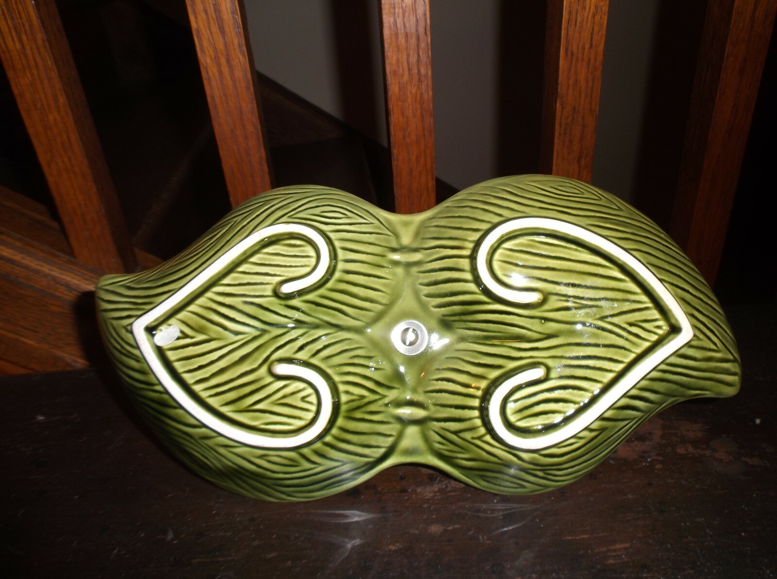 VINTAGE RETRO AVOCADO GREEN CANDY DISH WITH HANDLE eBay