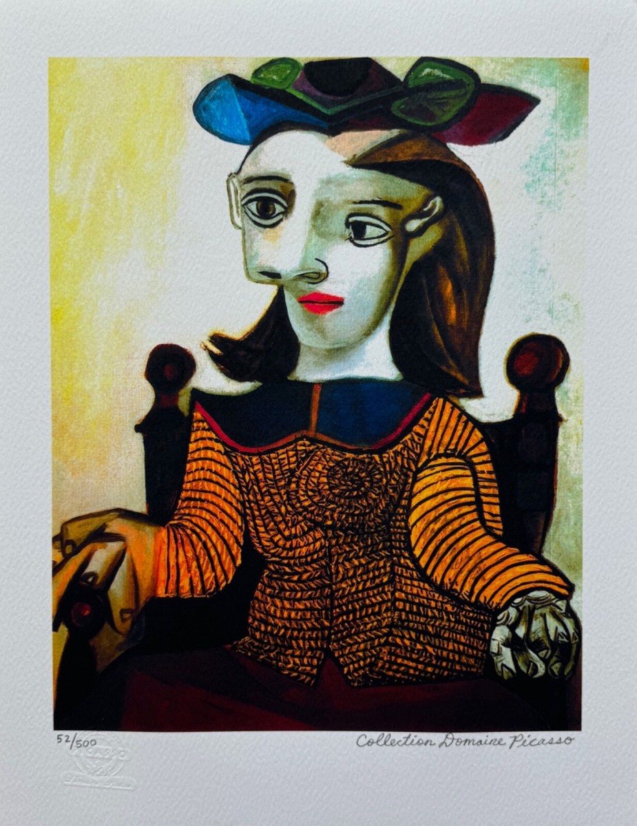 Pablo Picasso SEATED LADY IN BROWN Estate Signed & Numbered Giclee