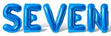 SEVEN Letter Balloon Banner - 10 Color Options - 7th Birthday Party Decorations