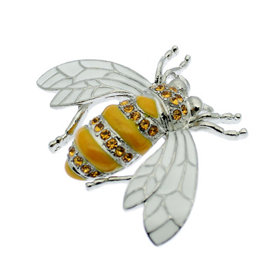 Biene Brosche Hummel Honigbiene Anstecknadel Strass Vintage Design Insekt Käfer Brosche