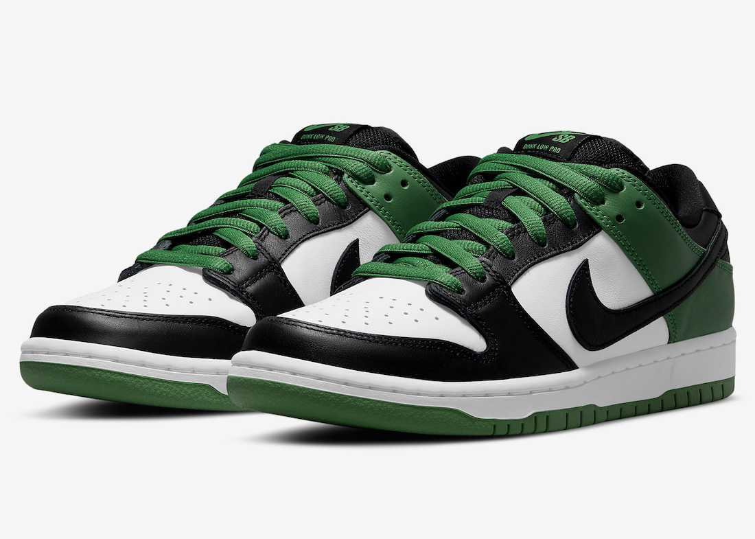 Nike SB Dunk Low Pro Black and Classic Green BQ6817-302 Men's Size