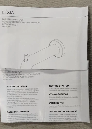 Signature Hardware Lexia Integrated Diverter Tub Spout Matte Black **FLAW** - Picture 5 of 6