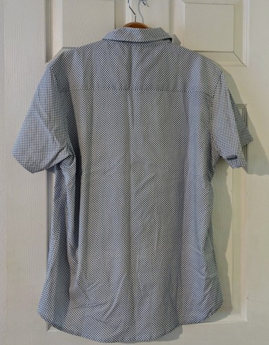 Monument Clothing Co. Button Up Shirt M Short Sleeve Blue Small Sun Print NWOT - Picture 3 of 7