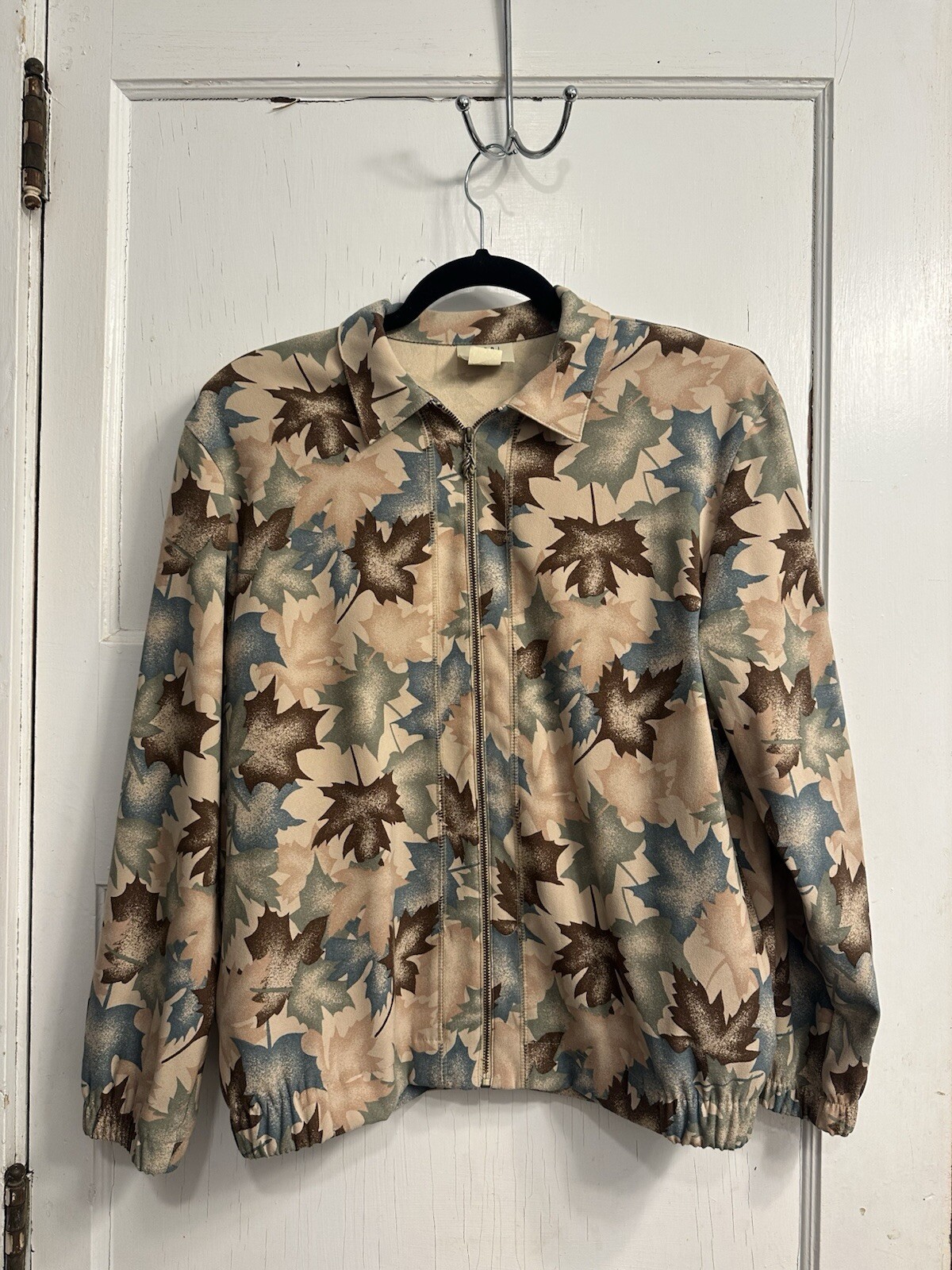 Teddy Petite Fall Leaf Print Lightweight Jacket -… - image 1