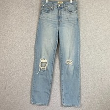 Madewell Jeans Womens 26 Blue Distressed Perfect Vintage Straight High Rise