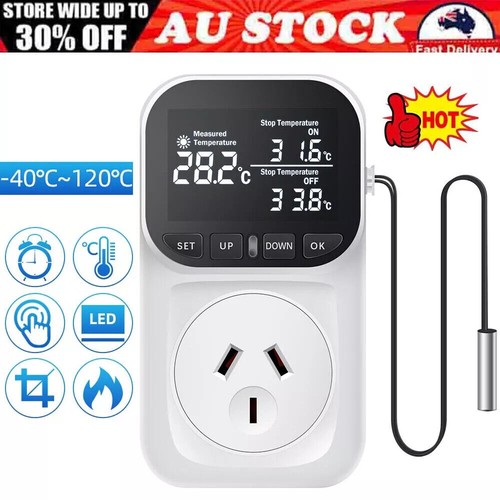 15PC Digital Temperature Controller Thermostat Timer With Sensor 240V