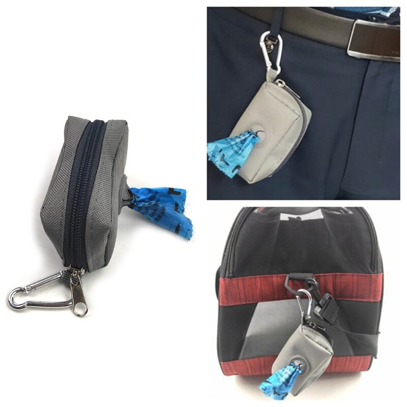 Pet Waste Bags Dispenser Dog Poop Bags Holder with Hook for Leash