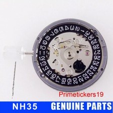 Genuine 24 Jewels NH35 9 o'clock Watch Mechanical Automatic Movement Black Date
