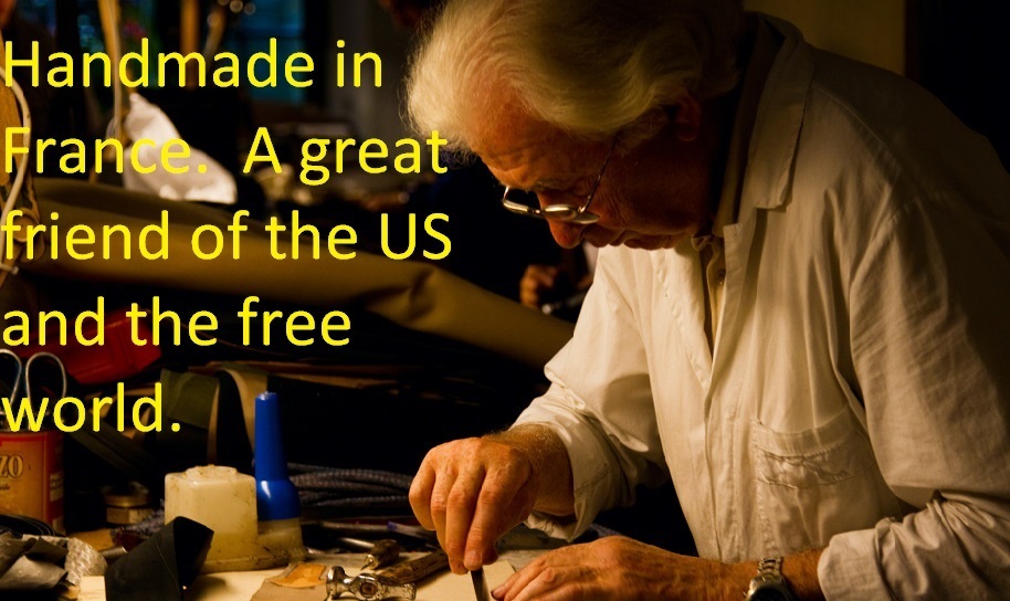 France Brown Braided Woven Genuine Oil Leather 14mm Watch Band Gold Tone Buckle