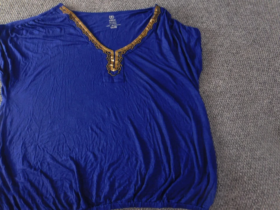 Blusa mujer Izod 2XL XXL azul elástico jersey top Foto 2 de 4
