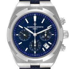 Vacheron Constantin Overseas Blue Dial Chronograph Mens Watch 5500v Box Papers