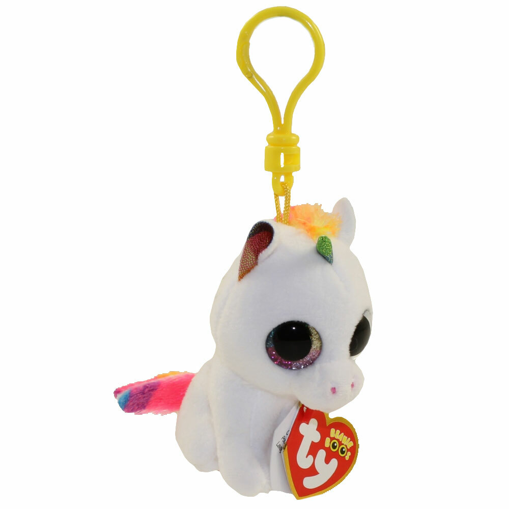 TY Beanie Boos PIXY the Unicorn (Glitter Eyes) (Plastic Key Clip) MWMTs  Stuf