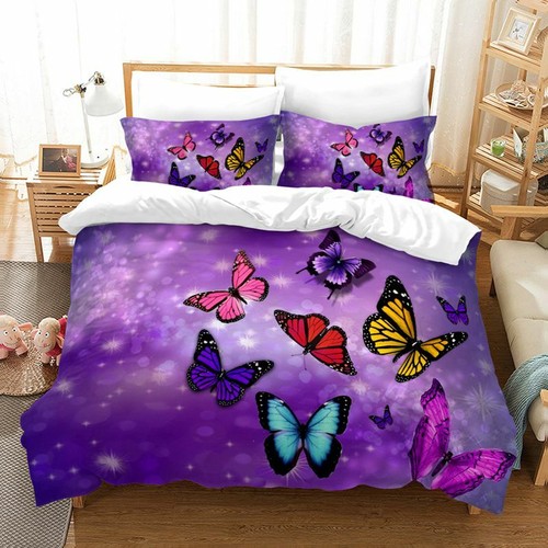 Butterfly Quilt Duvet Cover 3D Bedding 