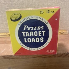 RARE Vintage Peters Target Loads Shotgun Shells Empty ammo box 12 gauge