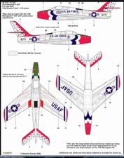Warbird 1/72  Thunderbirds F-84F Thunderstreak decal 72045 x