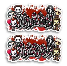 Custom Graffiti Horror Movie Villain Name Sticker Thriller Vinyl Decal Gift