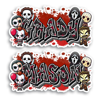 Custom Graffiti Horror Movie Villain Name Sticker Thriller Vinyl Decal Gift