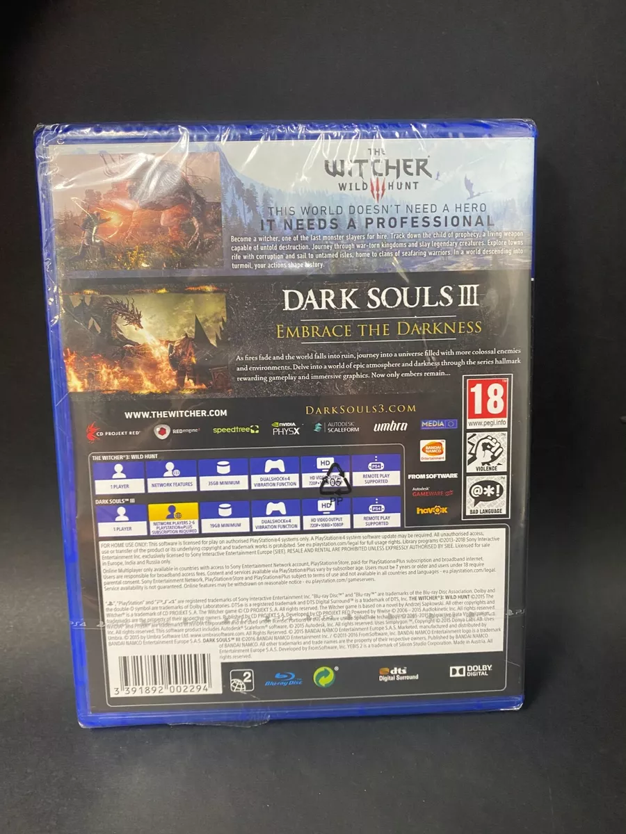 PS4 THE WITCHER 3: WILD HUNT + DARK SOUL III (2 EN 1)