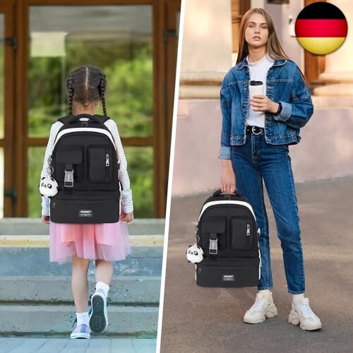 FRONET Schulrucksack Mädchen Teenager Rucksack Tagesrucksack Damen 16 Zoll - Bild 2 von 6