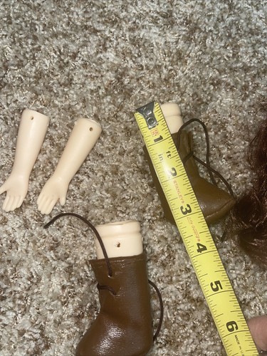 Vtg Plastic Doll Head With Hands And Feet Kit Big Brown Eyes - Picture 7 of 9