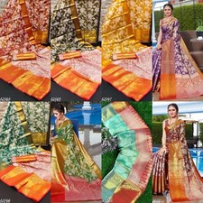 Women's Kanjeevaram Silk Saree with Running blouse piece