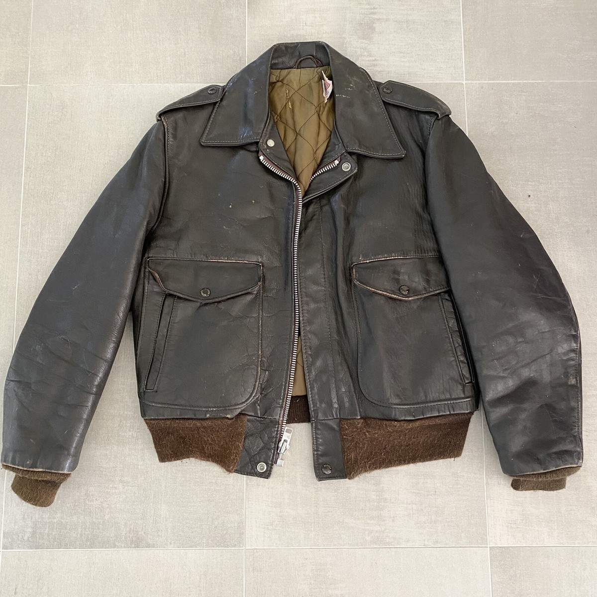 Vintage 1940's Schott Aviator Flight Motorcycle Jacket