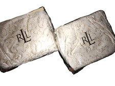 VINTAGE RALPH LAUREN YOURSHIRE ROSE VINE CREAM (2) TWIN BEDSKIRTS 15" DROP SPLIT