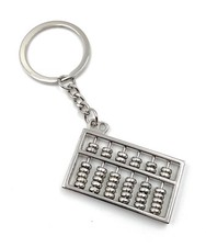 Schlüsselanhänger Rechentafel Rechenrahmen Abakus silber Anhänger Keychain