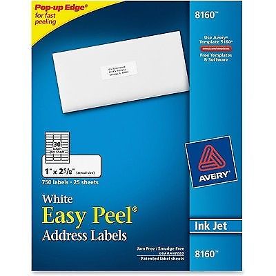 Avery (5260) Easy Peel 1" x 2-5/8" Address Labels for Laser Printers ...