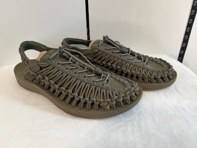 KEEN Uneek Men's Sandal Size 11.5 Green Olive Paracord Hiking Water Shoe