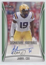 2021 Leaf Signature Green Jabril Cox #BA-JC1 Auto 0h1