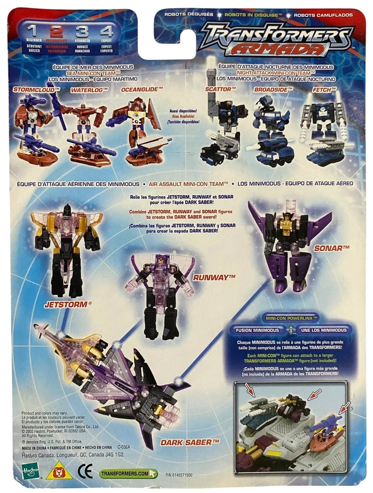 Transformers Armada Jetstorm, Runway, Sonar Mini-Con Air Assault Team NEW 2002 - Image 2 of 2
