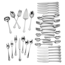 Lenox Alcott 89-Piece Flatware Set, 11.75 LB, Metallic
