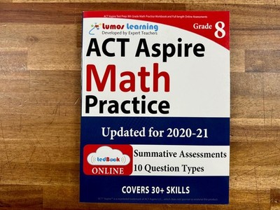ACT Aspire Math Practice Grade 8 Workbook - Like New