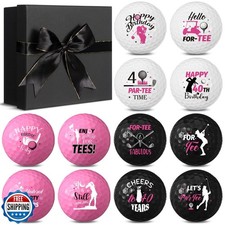 Seenelling 12 Pcs Happy Birthday Golf Ball Funny Christmas Novelty Gift for D...