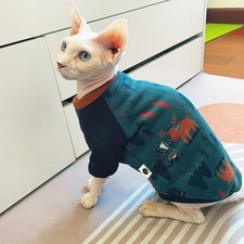 Christmas Sweatshirt for Sphinx Cat in Autumn Winter Long Sleeves Cartoon Coat f