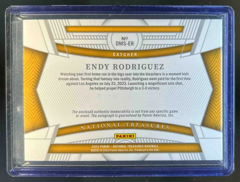 2023 National Treasures Endy Rodriguez Die Cut Material Jersey Auto #47/99 - Image 2 of 2