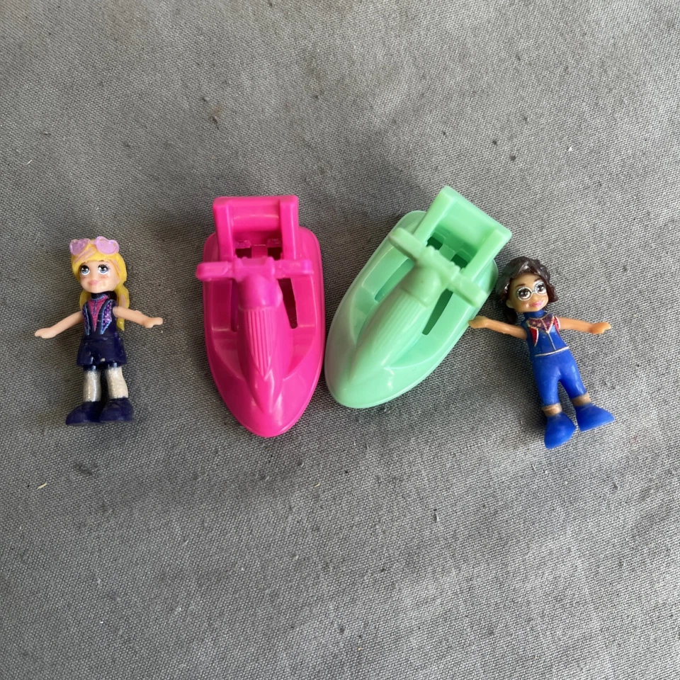 Polly Pocket Mini Compacto Lote de 4 Juegos con 2 Figuras y 2 Motos acuáticas 2017-18 Foto 2 de 4