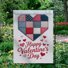 Happy Valentine's Day Garden Flag Bicycle Roses Heart Balloons Yard Decor